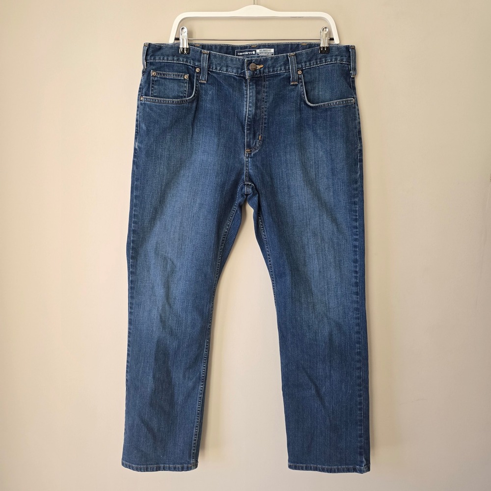 Carhartt Relaxed Fit Straight Leg Jeans Mens 36x30 Blue Medium Wash 102804-498
